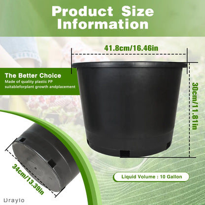 10PCS Weatherproof Plastic Nursery Plant Pots