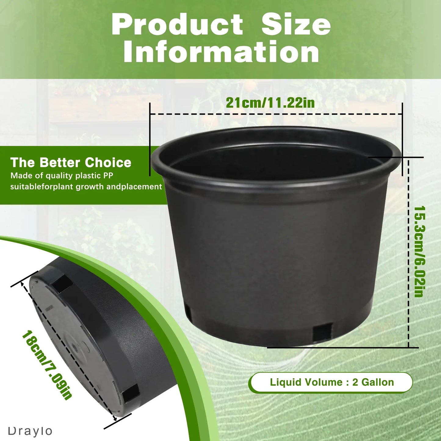 10PCS Weatherproof Plastic Nursery Plant Pots