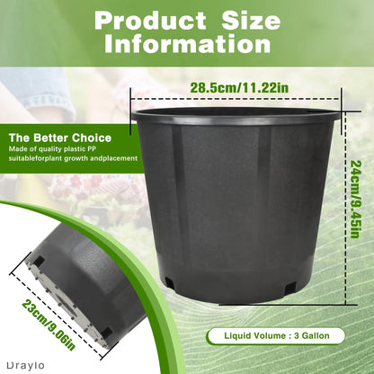 10PCS Weatherproof Plastic Nursery Plant Pots