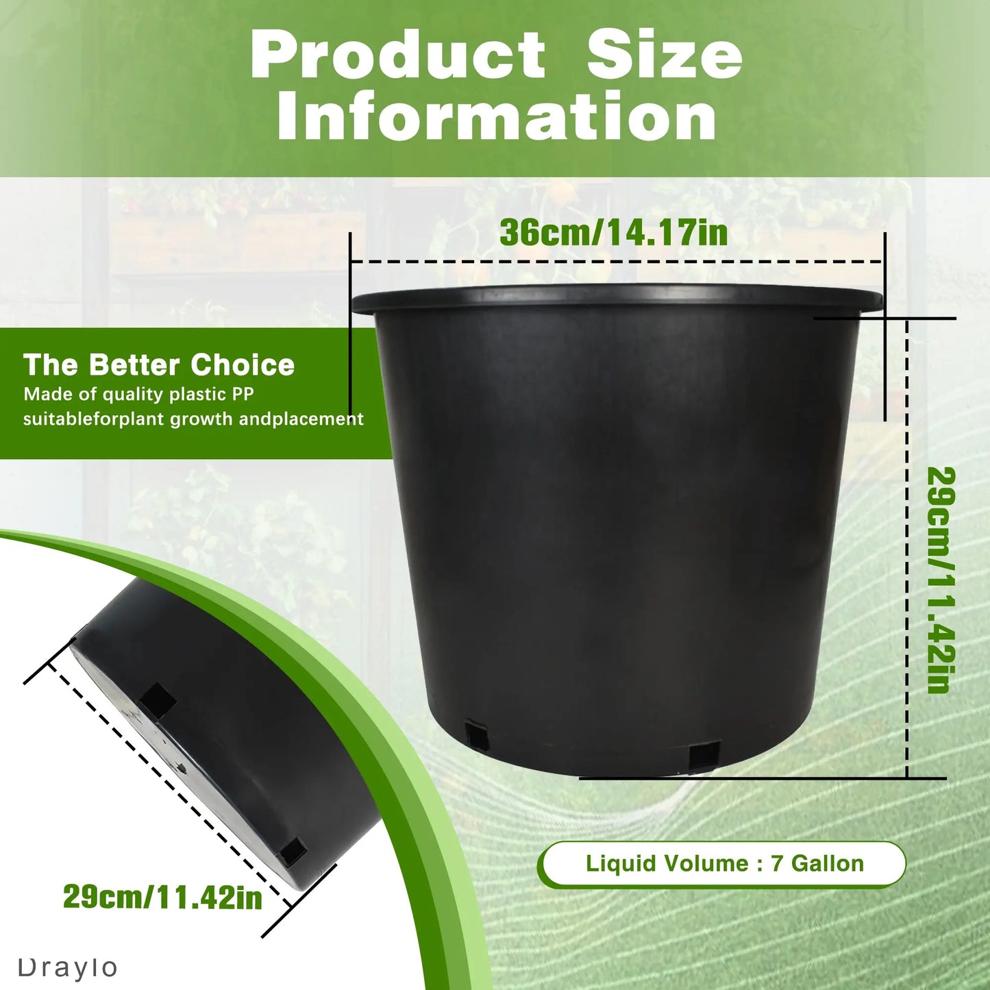 10PCS Weatherproof Plastic Nursery Plant Pots