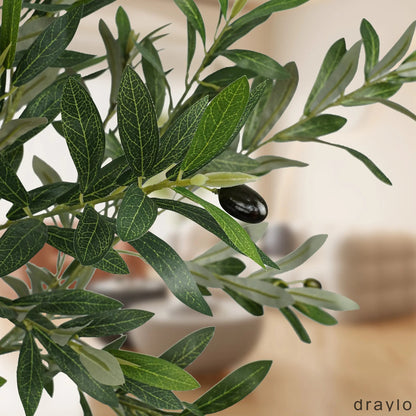 5/6/7 FT Artificial Olive Tree with White Pot