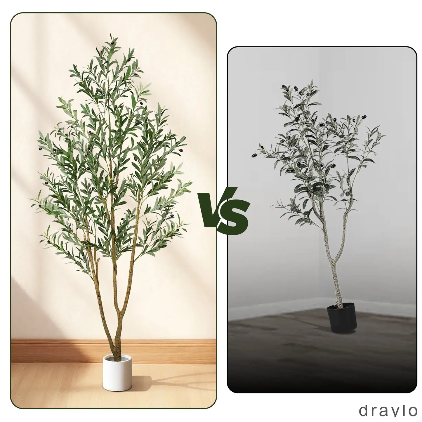5/6/7 FT Artificial Olive Tree with White Pot