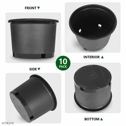 10PCS Weatherproof Plastic Nursery Plant Pots