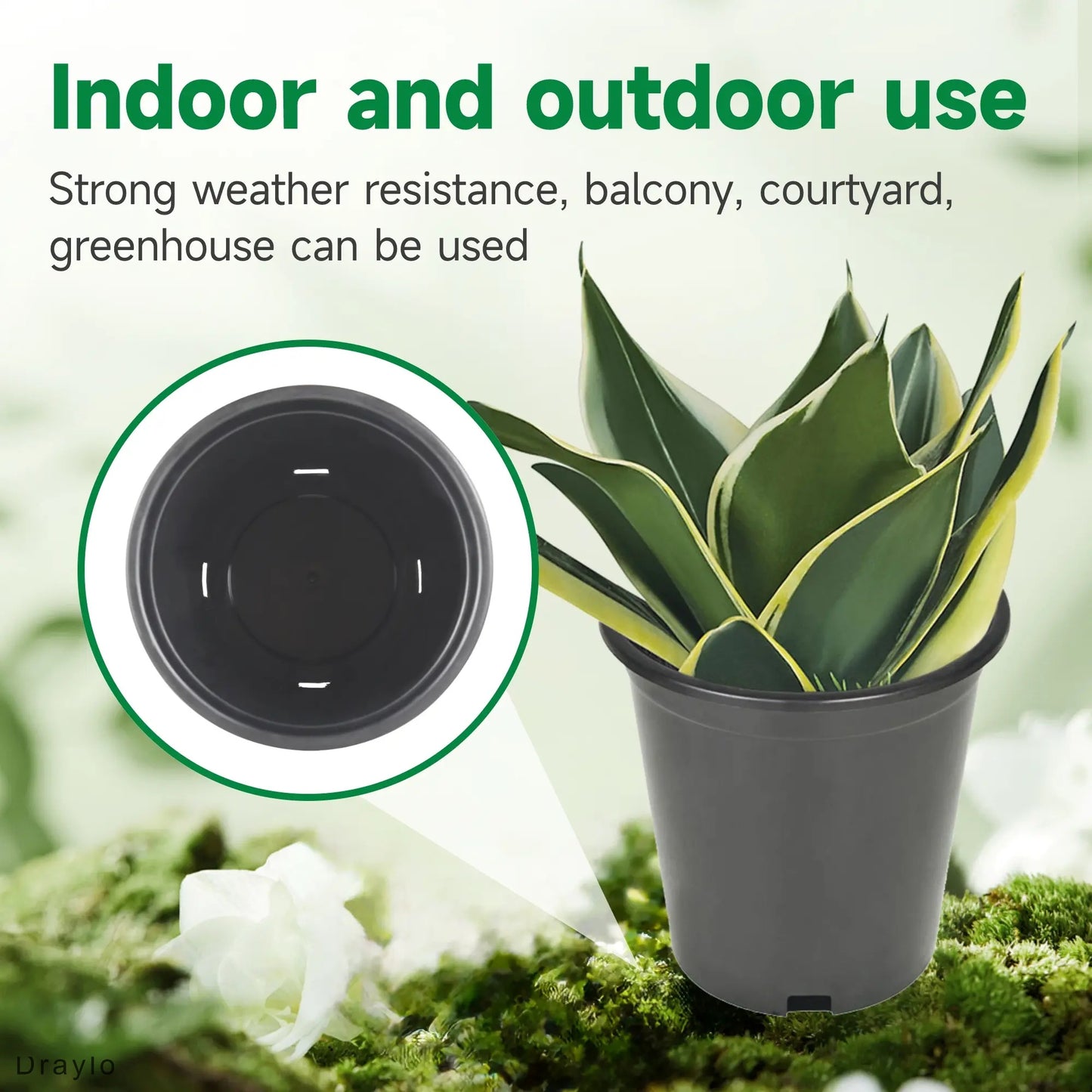 10PCS Weatherproof Plastic Nursery Plant Pots