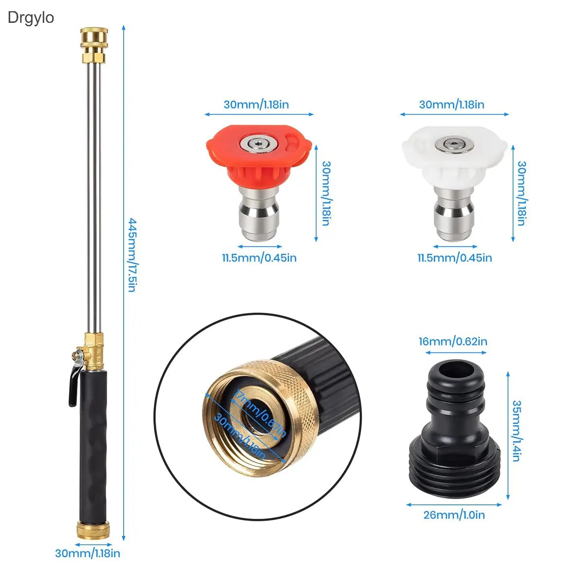High Pressure Jet Washer with 2 Nozzles