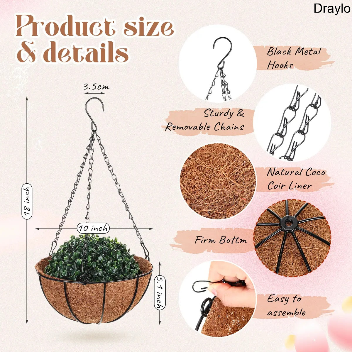 Artificial Hanging Flower Basket Decor