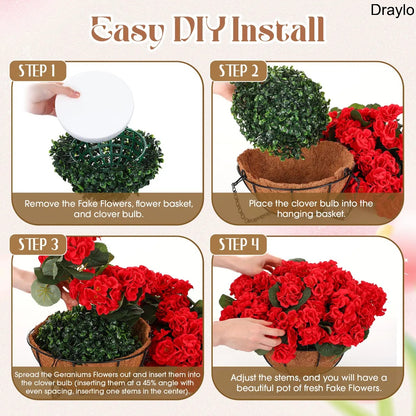 Artificial Hanging Flower Basket Decor