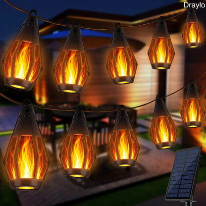 Solar Flame String Lights 42FT 15LED