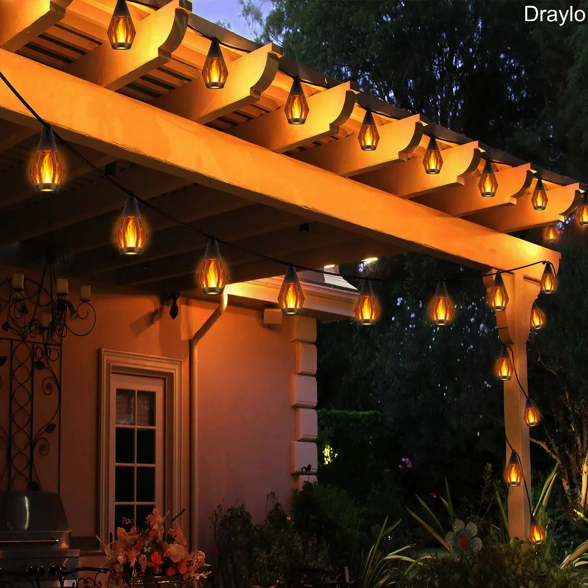 Solar Flame String Lights 42FT 15LED