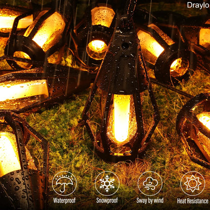 Solar Flame String Lights 42FT 15LED
