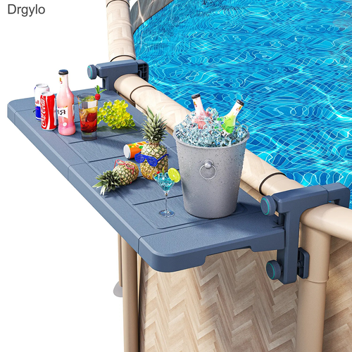 Foldable Poolside Bar Table Weather Resistant for Above-Ground Pools
