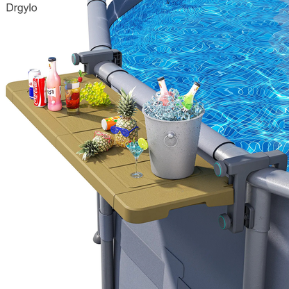 Foldable Poolside Bar Table Weather Resistant for Above-Ground Pools