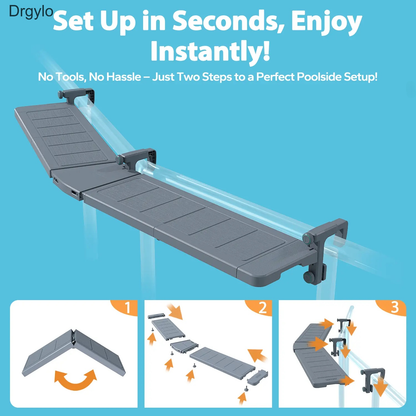 Foldable Poolside Bar Table Weather Resistant for Above-Ground Pools