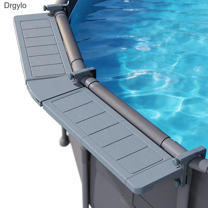 Foldable Poolside Bar Table Weather Resistant for Above-Ground Pools