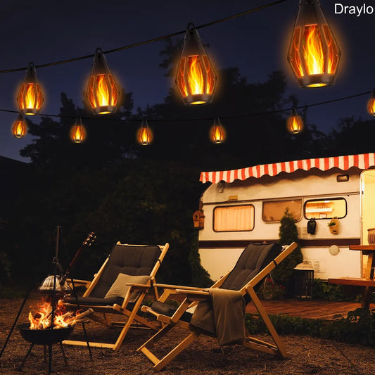 Solar Flame String Lights 42FT 15LED