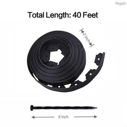 2 Inch Plastic Garden Edging Kit with Spikes