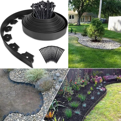 2 Inch Plastic Garden Edging Kit with Spikes
