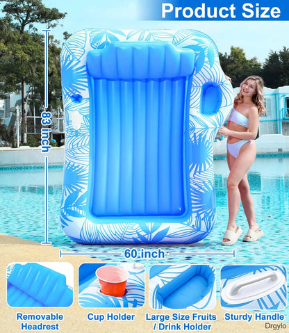 4-in-1 XL Inflatable Pool Float with Sprinkler & Cup Holder