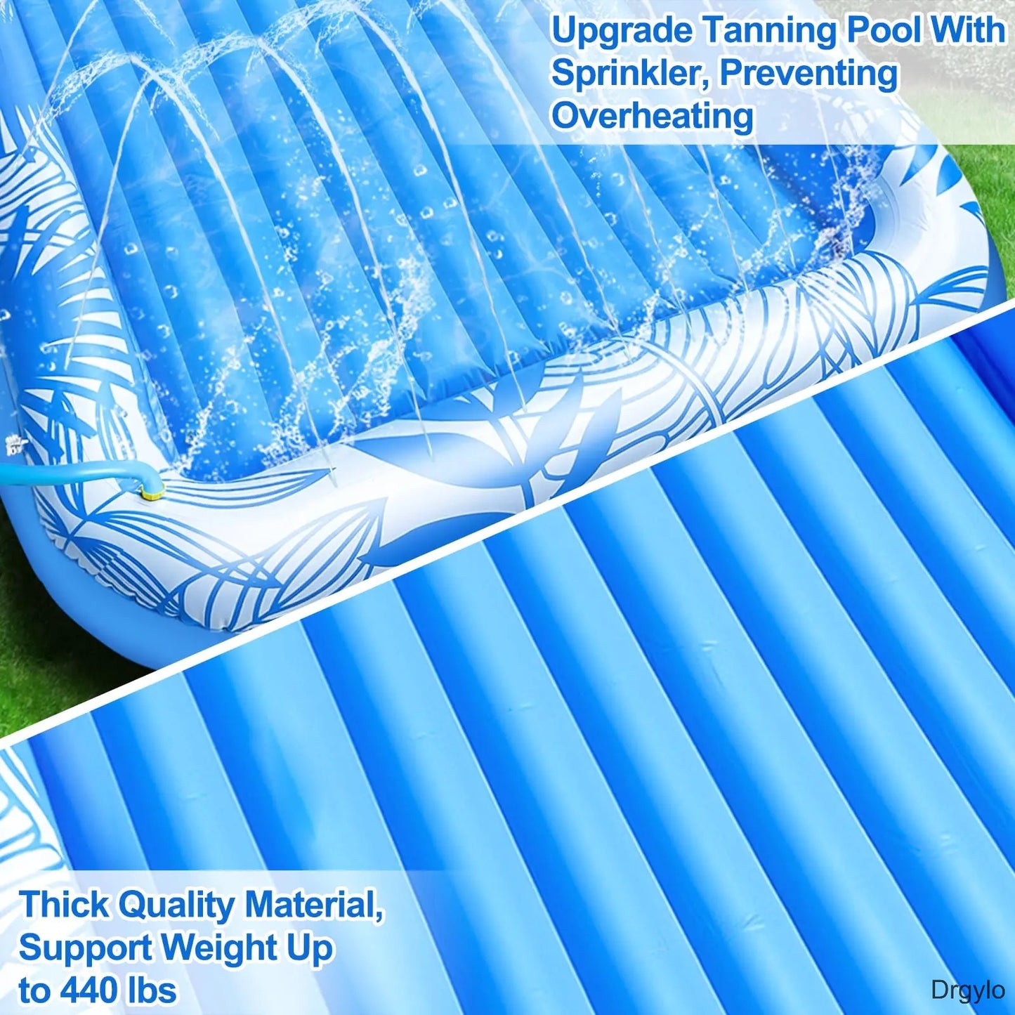 4-in-1 XL Inflatable Pool Float with Sprinkler & Cup Holder