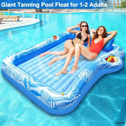 4-in-1 XL Inflatable Pool Float with Sprinkler & Cup Holder
